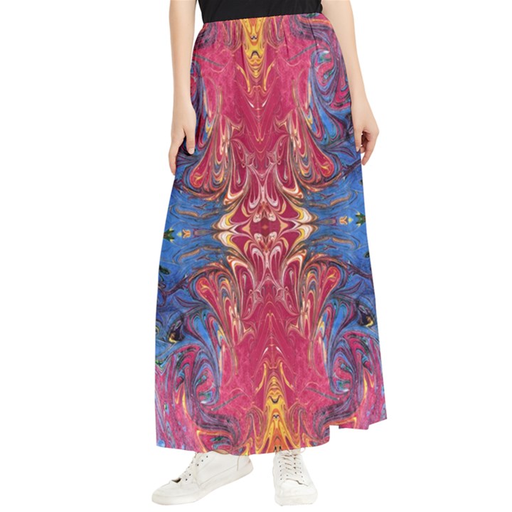 Firey Repeats I Maxi Chiffon Skirt