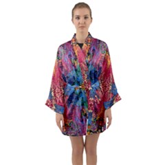 Firey Repeats I Long Sleeve Satin Kimono by kaleidomarblingart