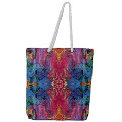 Firey Repeats I Full Print Rope Handle Tote (large) by kaleidomarblingart