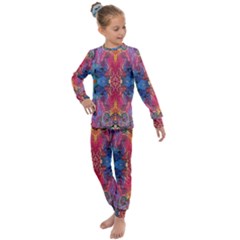 Firey Repeats I Kids  Long Sleeve Set  by kaleidomarblingart