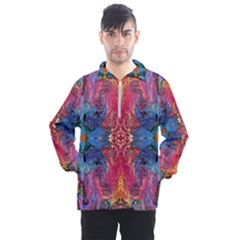 Firey Repeats I Men s Half Zip Pullover by kaleidomarblingart