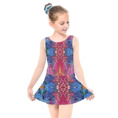 Firey Repeats I Kids  Skater Dress Swimsuit by kaleidomarblingart