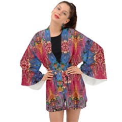 Firey Repeats I Long Sleeve Kimono by kaleidomarblingart