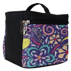 Whimsy Spring Floral Pattern Blue Make Up Travel Bag (small) by PaperDesignNest