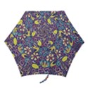 Whimsy Spring Floral Pattern Blue Mini Folding Umbrellas View1