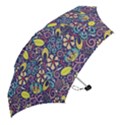 Whimsy Spring Floral Pattern Blue Mini Folding Umbrellas View2