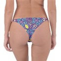 Whimsy Spring Floral Pattern Blue Reversible Bikini Bottom View2