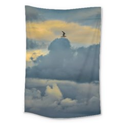 Bird Flying Over Stormy Sky Large Tapestry by dflcprintsclothing