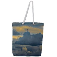 Bird Flying Over Stormy Sky Full Print Rope Handle Tote (large) by dflcprintsclothing