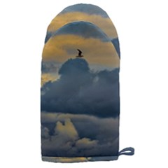 Bird Flying Over Stormy Sky Microwave Oven Glove by dflcprintsclothing