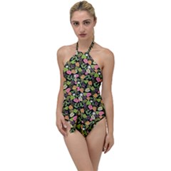 Forest Leaves Pattern Go With The Flow One Piece Swimsuit by PaperDesignNest