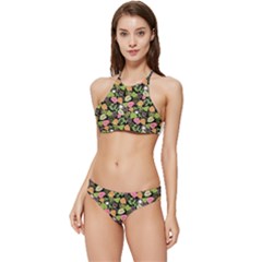 Forest Leaves Pattern Banded Triangle Bikini Set