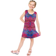 Red Swirls Repeats Iii Kids  Tunic Dress by kaleidomarblingart