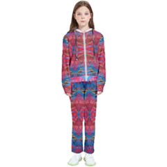 Red Swirls Repeats Iii Kids  Tracksuit by kaleidomarblingart