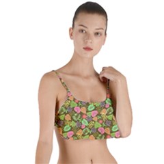 Forest Leaves Pattern Brown Layered Top Bikini Top  by PaperDesignNest