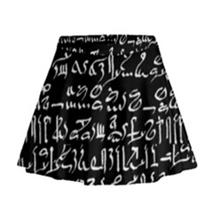 Sanscrit Pattern Design Mini Flare Skirt by dflcprintsclothing