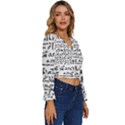 Sanscrit Pattern Design Long Sleeve V-Neck Top View3