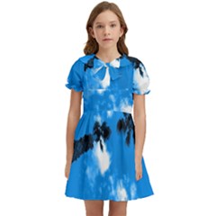 Trees & Sky In Martinsicuro, Italy  Kids  Bow Tie Puff Sleeve Dress by ConteMonfrey