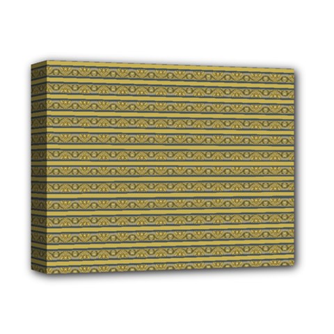 Golden Striped Decorative Pattern Deluxe Canvas 14  X 11  (stretched)