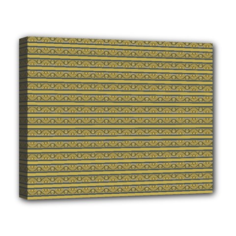 Golden Striped Decorative Pattern Deluxe Canvas 20  X 16  (stretched) by dflcprintsclothing