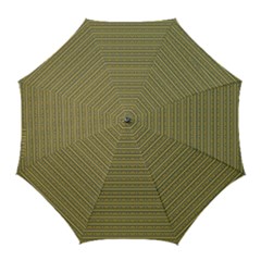 Golden Striped Decorative Pattern Golf Umbrellas by dflcprintsclothing