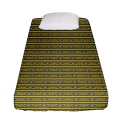 Golden Striped Decorative Pattern Fitted Sheet (single Size) by dflcprintsclothing