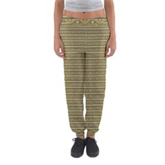 Golden Striped Decorative Pattern Women s Jogger Sweatpants by dflcprintsclothing