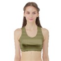 Golden Striped Decorative Pattern Sports Bra with Border View1