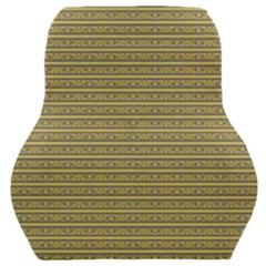 Golden Striped Decorative Pattern Car Seat Back Cushion  by dflcprintsclothing