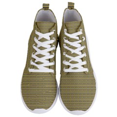 Golden Striped Decorative Pattern Men s Lightweight High Top Sneakers by dflcprintsclothing