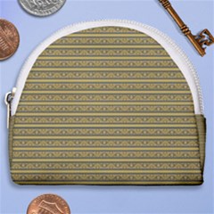 Golden Striped Decorative Pattern Horseshoe Style Canvas Pouch