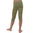 Golden Striped Decorative Pattern Kids  Lightweight Velour Capri Leggings  View4