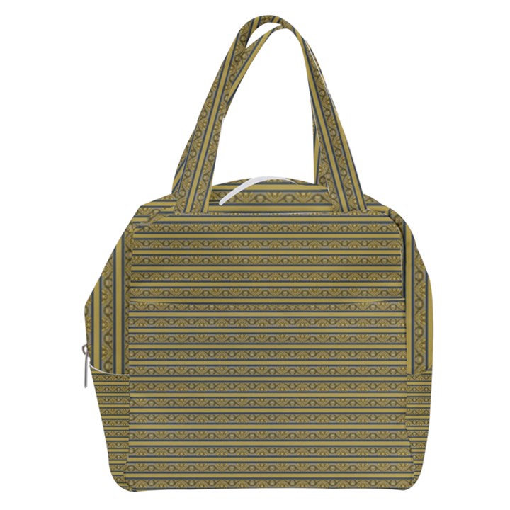 Golden Striped Decorative Pattern Boxy Hand Bag