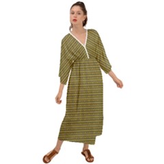 Golden Striped Decorative Pattern Grecian Style  Maxi Dress by dflcprintsclothing