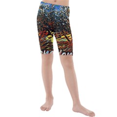 Colorful Verona Olive Tree Kids  Mid Length Swim Shorts by ConteMonfrey