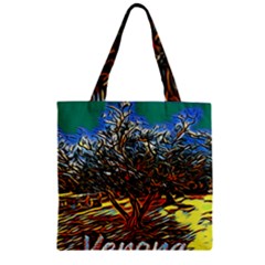 Colorful Verona Olive Tree Zipper Grocery Tote Bag by ConteMonfrey