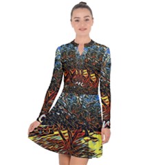 Colorful Verona Olive Tree Long Sleeve Panel Dress by ConteMonfrey