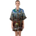 Colorful Verona Olive tree Half Sleeve Satin Kimono  View1