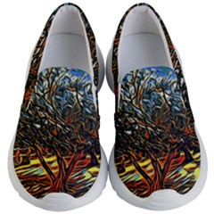 Colorful Verona Olive Tree Kids Lightweight Slip Ons by ConteMonfrey