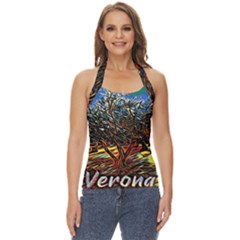 Colorful Verona Olive Tree Basic Halter Top by ConteMonfrey