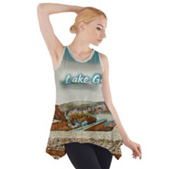 Malcesine Castle On Lake Garda Side Drop Tank Tunic by ConteMonfrey