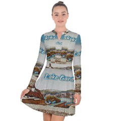 Malcesine Castle On Lake Garda Long Sleeve Panel Dress by ConteMonfrey