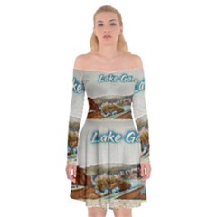 Malcesine Castle On Lake Garda Off Shoulder Skater Dress by ConteMonfrey