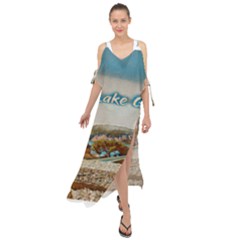 Malcesine Castle On Lake Garda Maxi Chiffon Cover Up Dress by ConteMonfrey