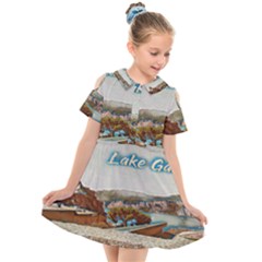 Malcesine Castle On Lake Garda Kids  Short Sleeve Shirt Dress by ConteMonfrey