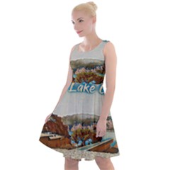 Malcesine Castle On Lake Garda Knee Length Skater Dress by ConteMonfrey