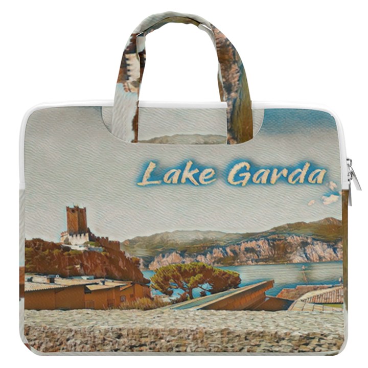 Malcesine Castle On Lake Garda MacBook Pro 16  Double Pocket Laptop Bag 