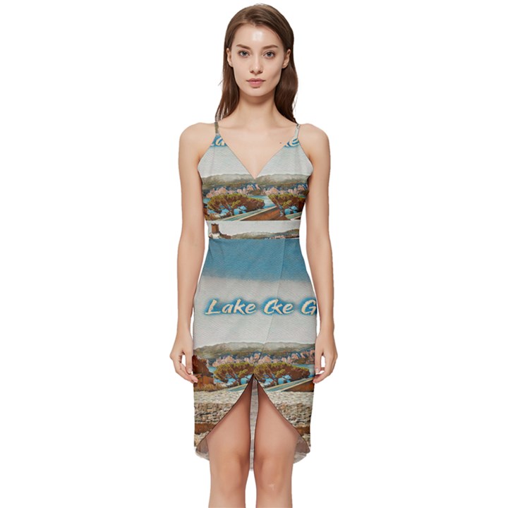 Malcesine Castle On Lake Garda Wrap Frill Dress