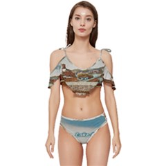 Malcesine Castle On Lake Garda Ruffle Edge Tie Up Bikini Set	