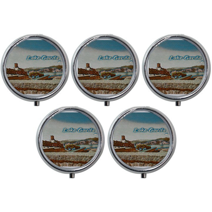 Malcesine Castle On Lake Garda Mini Round Pill Box (Pack of 5)